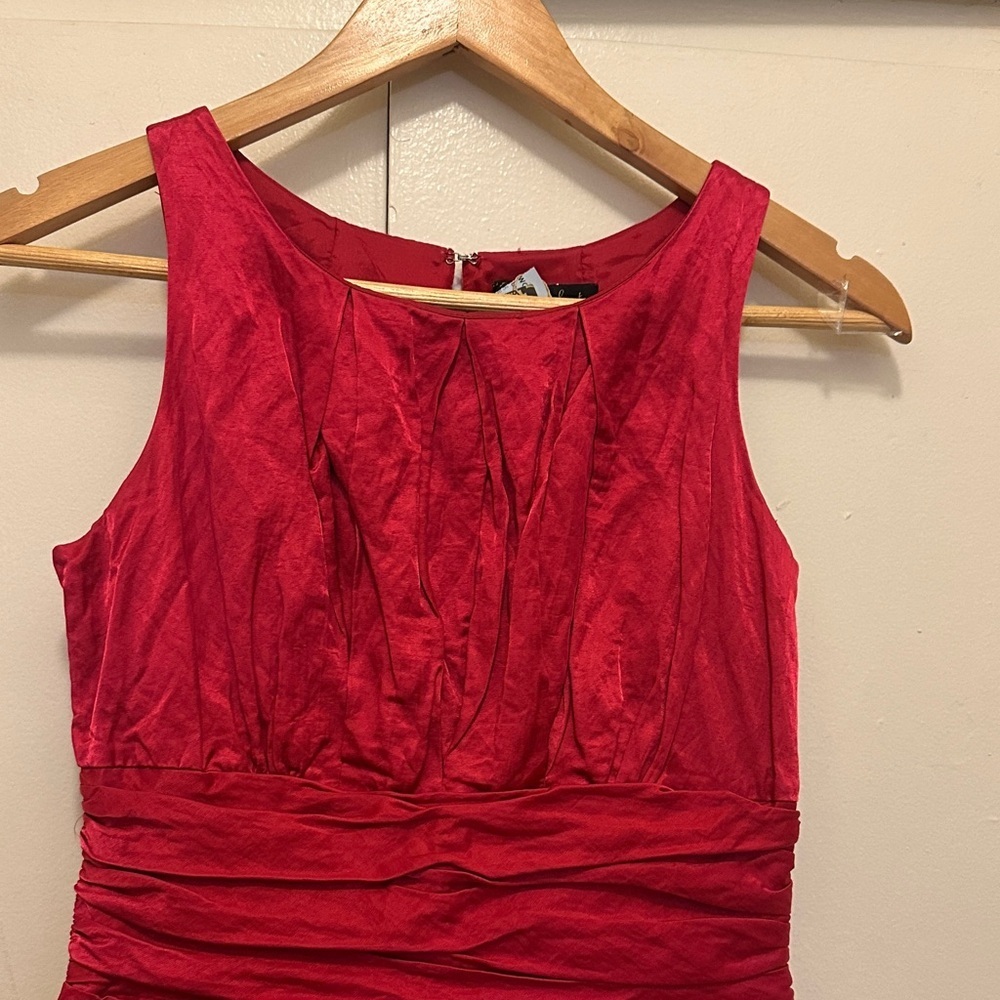 Tracy Reese Vibrant Red Sleeveless Midi Dress - Picture 6 of 12